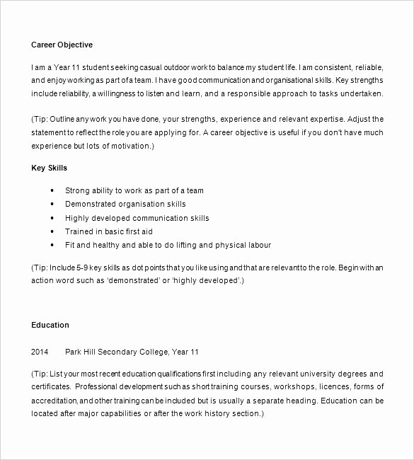 Simple Resume Examples for Students Lovely Simple Resume Examples for Students format Decoration