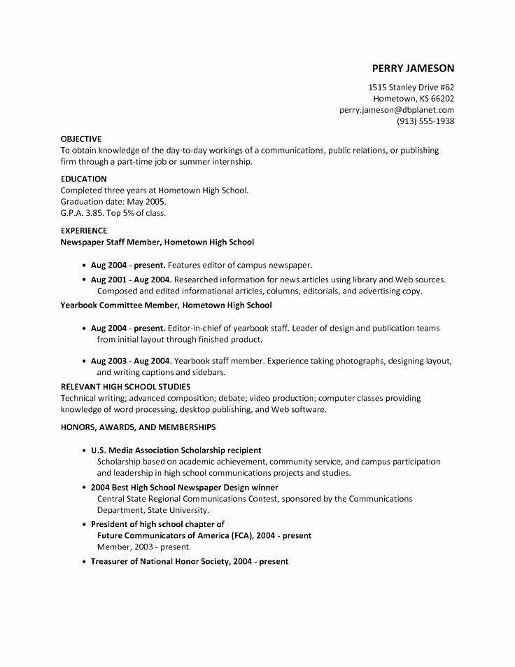 Simple Resume Examples for Students Unique Resume Examples Simple – Gyomorgyurufo