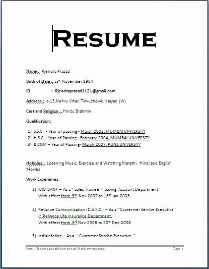 Simple Resume Examples for Students Unique Simple Student Resume format Best Resume Collection