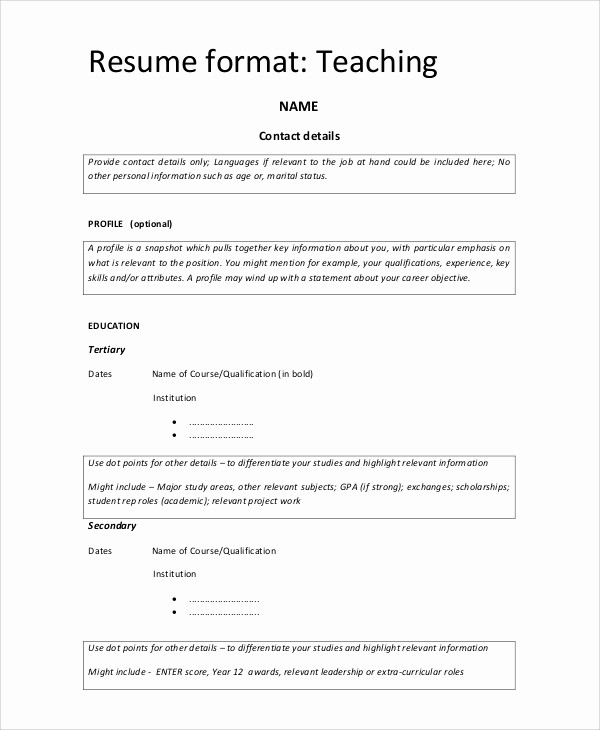 Simple Resume format for Job Beautiful 9 Simple Resume formats