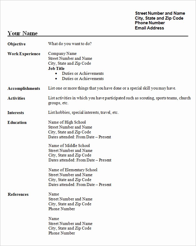 Simple Resume Template for Students Luxury 36 Student Resume Templates Pdf Doc