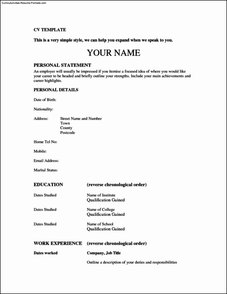 Simple Resume Template for Students Luxury Simple Resume Template for Students Free Samples