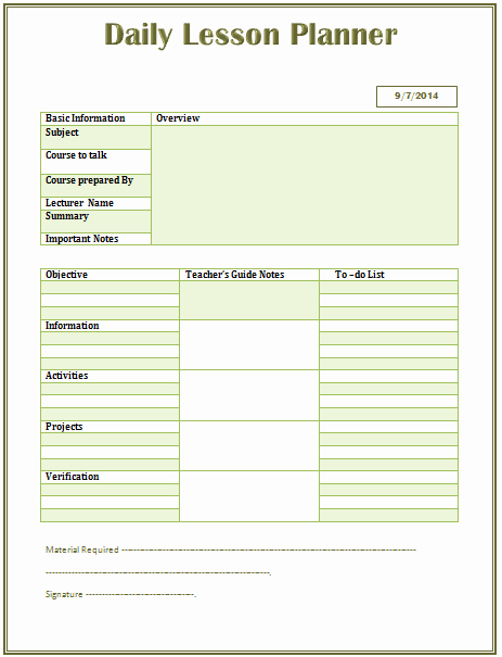 Single Subject Lesson Plan Template Lovely Daily Lesson Plan Template Beepmunk