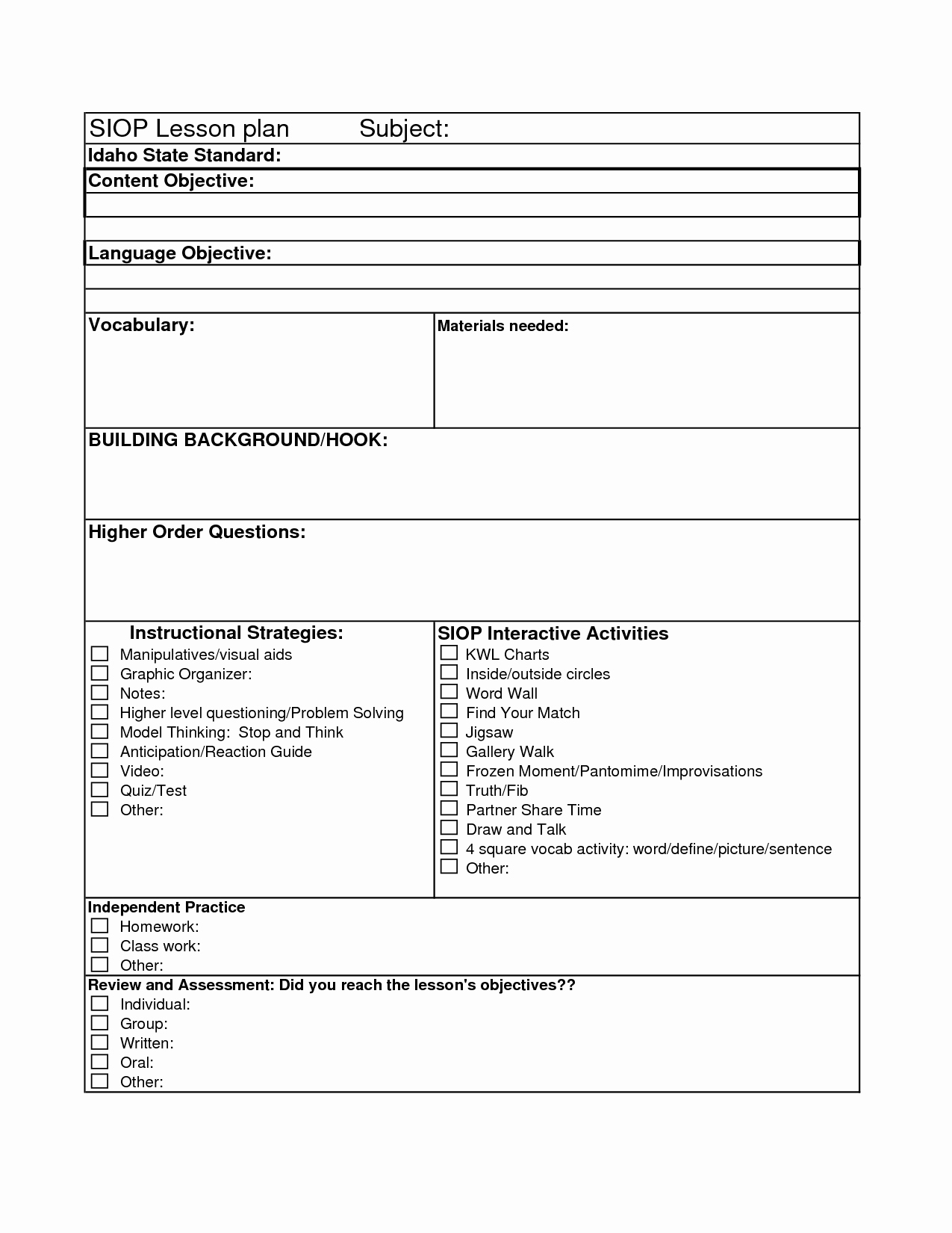 Single Subject Lesson Plan Template New Daily Lesson Plan Template Beepmunk