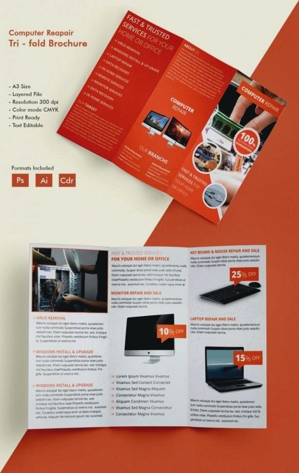 Size Of Tri Fold Brochure Elegant Cartoon Brochure Trifold Template Design Editable A4 Size