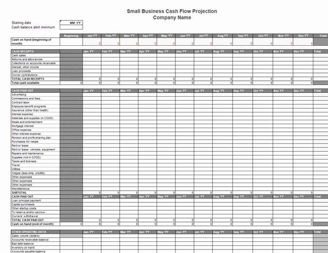 Small Business Cash Flow Projection Lovely Small Business Cash Flow Projection