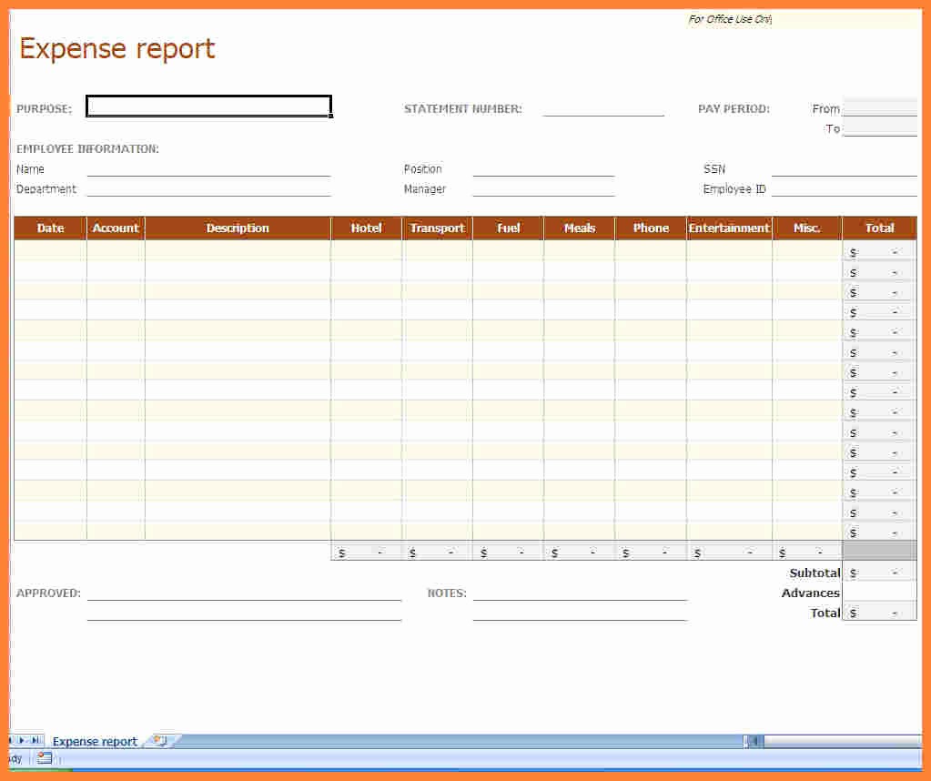 Small Business Expense Report Template Beautiful 8 Microsoft Office Expense Report Template