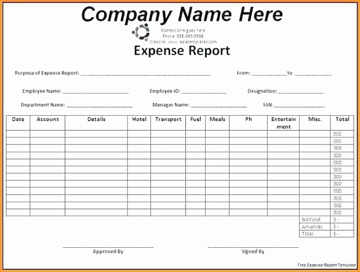 Small Business Expense Report Template Elegant Example Expense Report – Onwebo