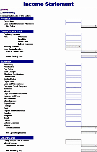 Small Business Income Statement Template Awesome Profit and Loss Fice