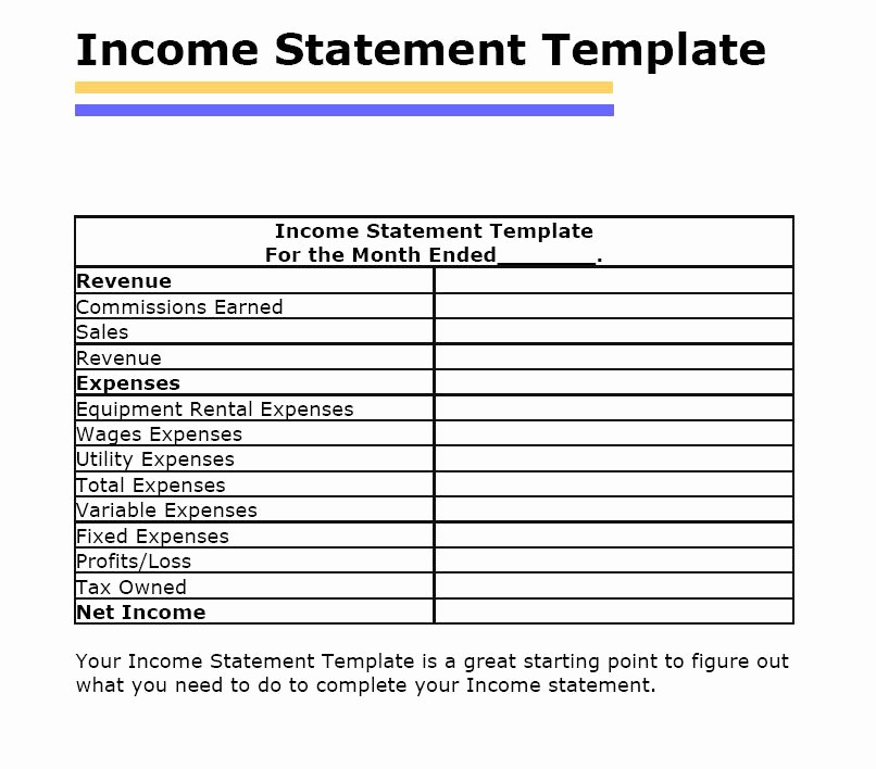 Small Business Income Statement Template Lovely In E Statement Template