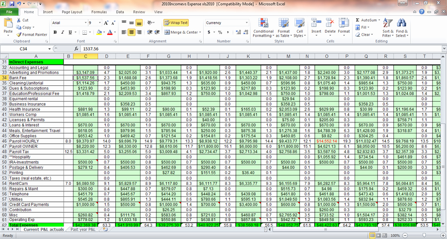 Excel Spreadsheet Template For Small Business 4754