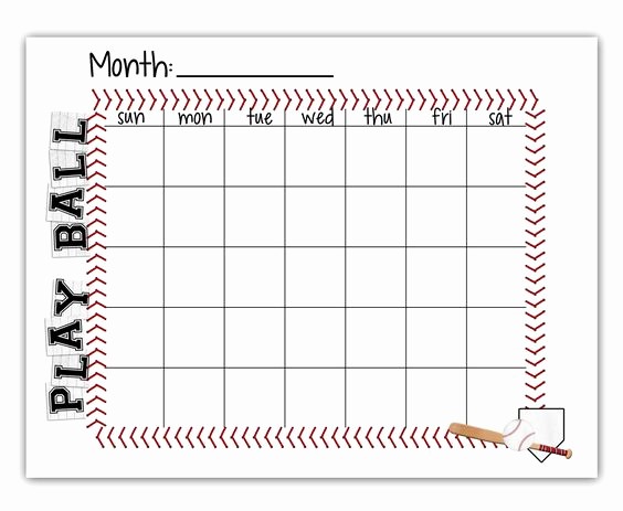 Snack Schedule Template for Baseball Fresh Free Printable Blank Calendar and Calendar On Pinterest