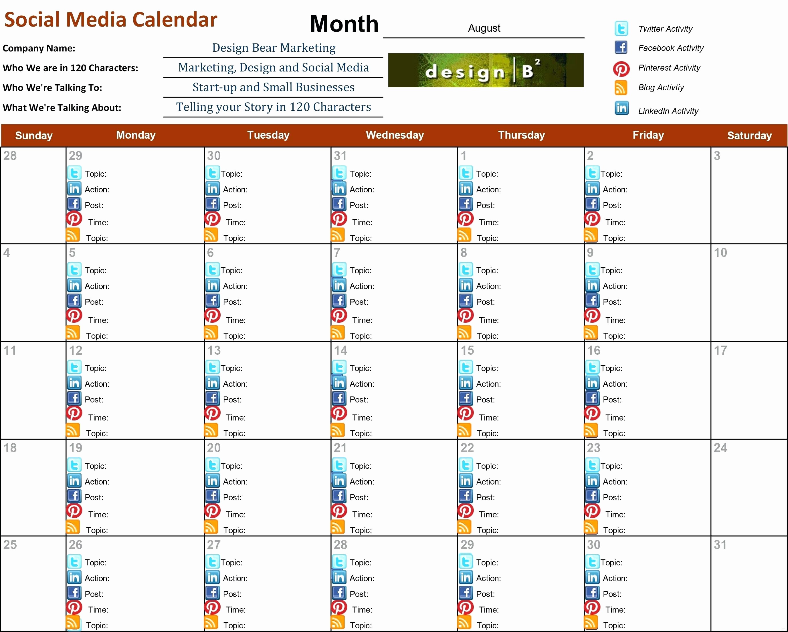 Social Media Content Calendar Templates Best Of Content Calendar Template social Media