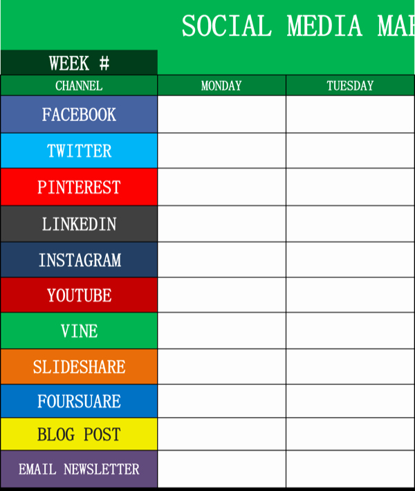 Social Media Content Calendar Templates Inspirational Download social Media Marketing Content Calendar Template