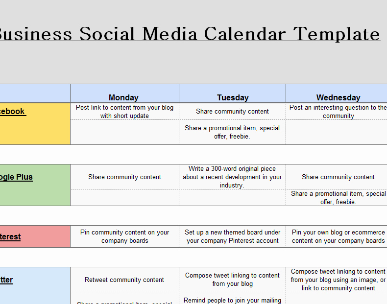 Social Media Post Schedule Template Awesome 2016 social Media Marketing Calendar My Excel Templates