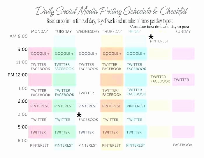 Social Media Post Schedule Template Awesome Awesome social Media Posting Schedule Template Wedding