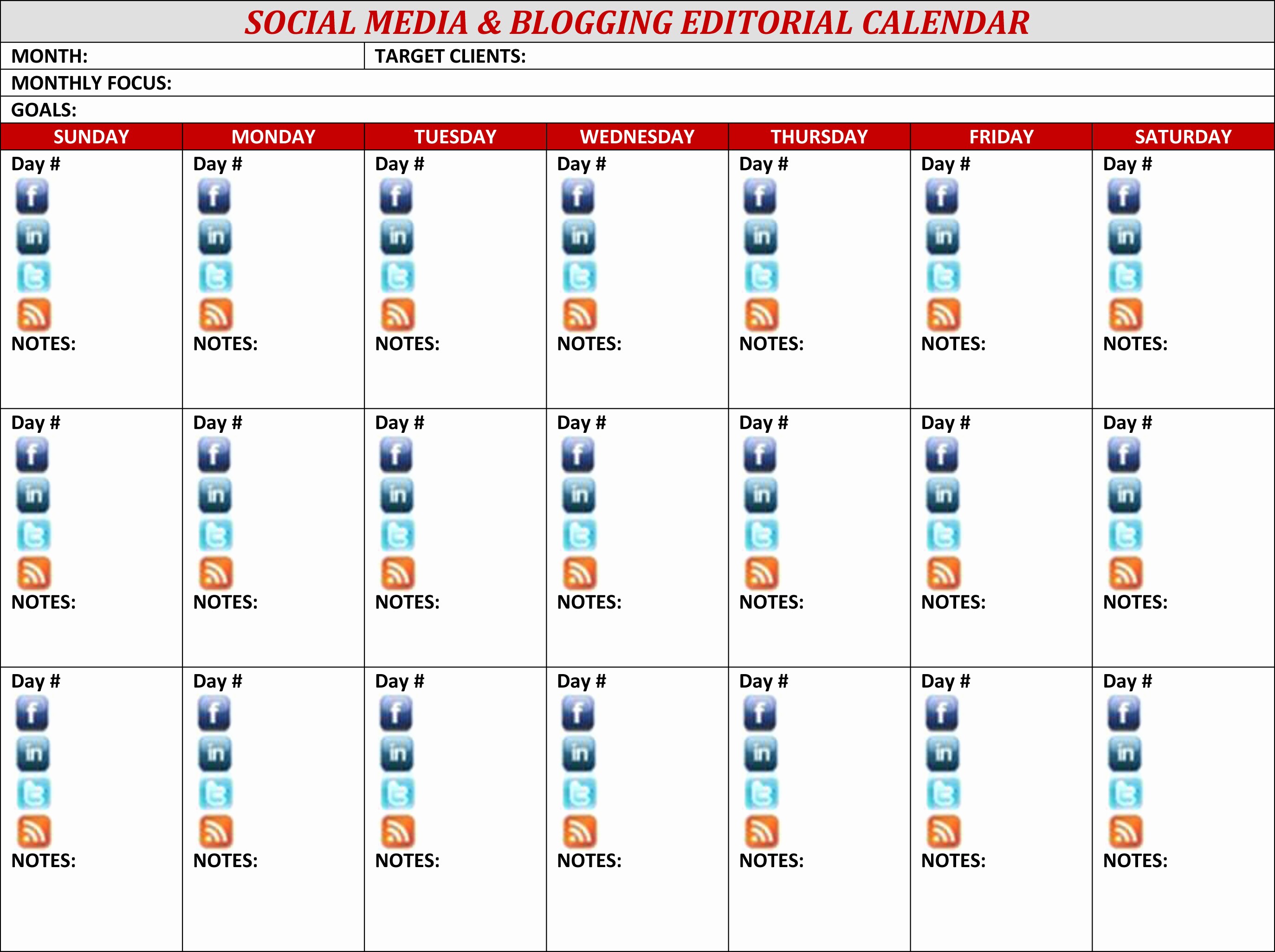 50 Social Media Post Schedule Template Ufreeonline Template