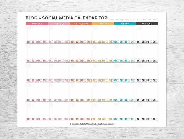 Social Media Post Scheduler Template Elegant Free Editorial Calendar Template 2019