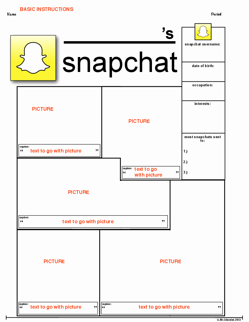 Social Media Templates for Students Lovely social Media Biographies Twitter Snapchat and
