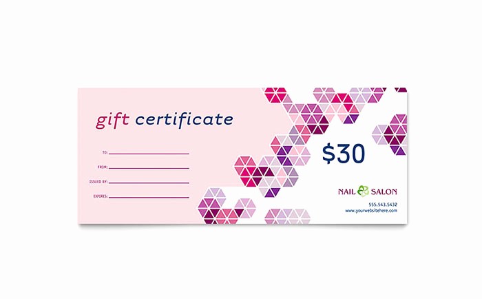 Spa Gift Certificate Template Free Inspirational Nail Salon Gift Certificate Template Design