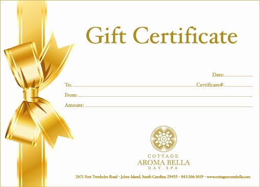 Spa Gift Certificate Template Free Inspirational Salon and Spa Gift Certificate Templates – Gift Ftempo
