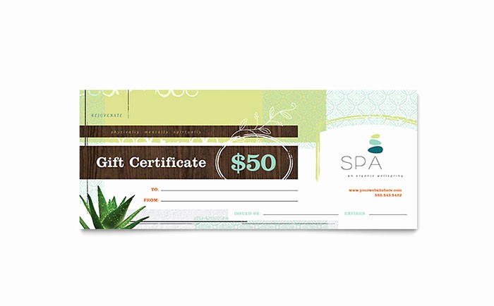 Spa Gift Certificates Templates Free Fresh Day Spa Gift Certificate Template Word &amp; Publisher
