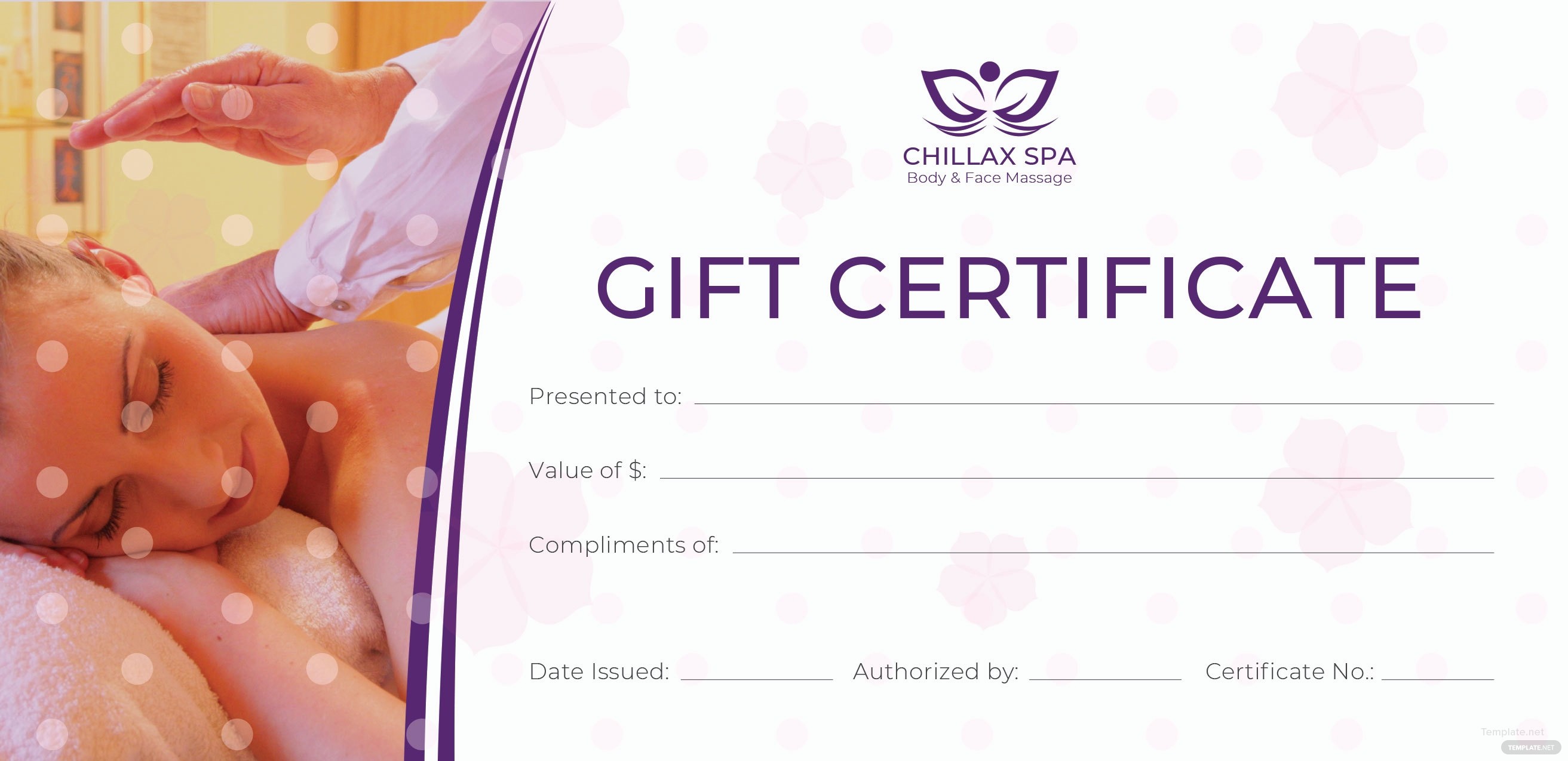 Spa Gift Certificates Templates Free Unique Free Massage Gift Certificate Template In Adobe