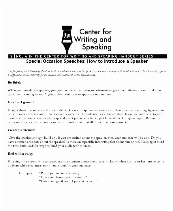 Special Occasion Speech Outline Template Lovely 7 Special Occasion Speech Examples &amp; Samples Pdf