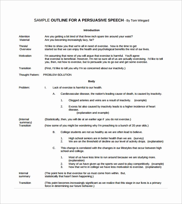 Special Occasion Speech Outline Template Unique 10 Speech Outline Templates