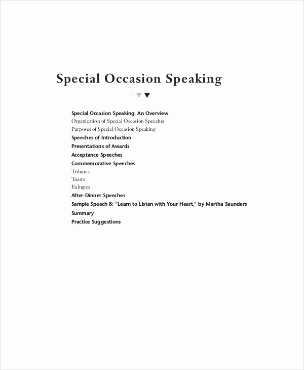 Special Occasion Speech Outline Template Unique 7 Special Occasion Speech Examples &amp; Samples Pdf