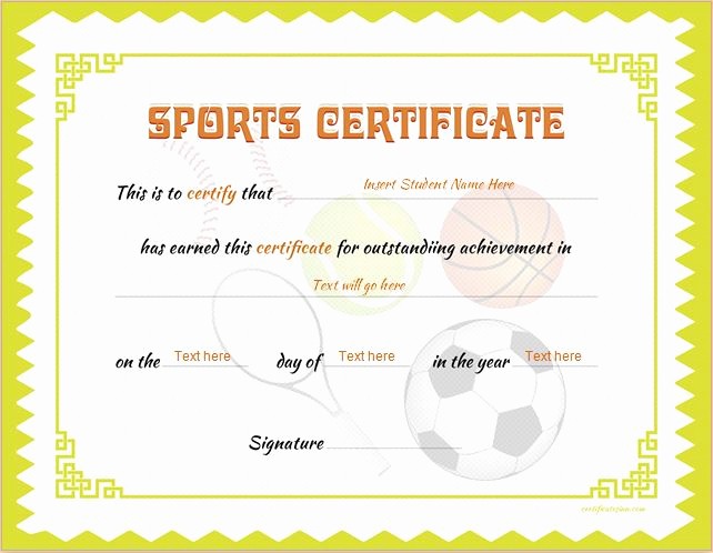 Sports Certificate Templates for Word Elegant Sports Certificate Templates for Ms Word
