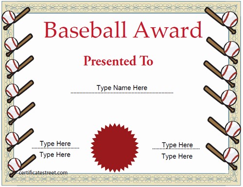 Sports Certificate Templates for Word Lovely Baseball Certificate Template