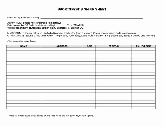 Sports Sign Up Sheet Template Elegant Best S Of Team Sign Up Sheet Printable Blood