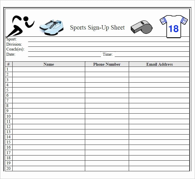 Sports Sign Up Sheet Template Inspirational Word Templates – Page 18 – Samples formats &amp; Examples