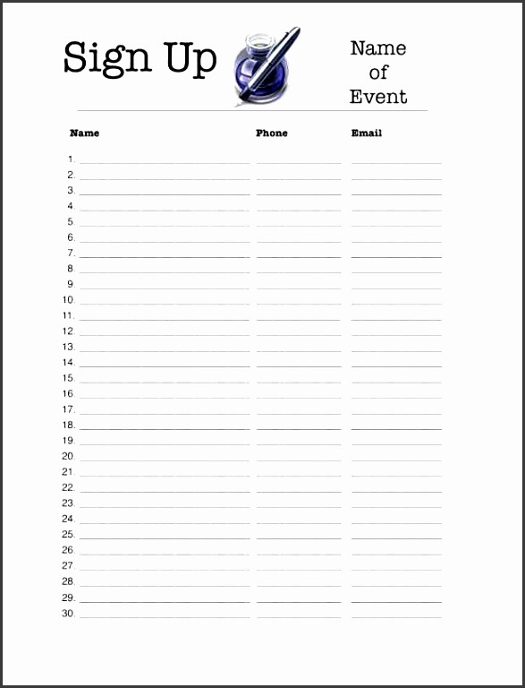 Sports Sign Up Sheet Template New 11 Sports Sign Up Sheet Template Sampletemplatess