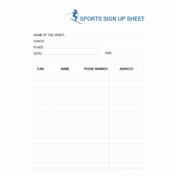 Sports Sign Up Sheet Template Unique Sign Up Sheets 58 Free Word Excel Pdf Documents
