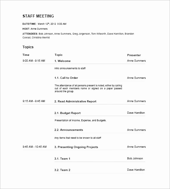 Staff Meeting Minutes Template Doc Best Of Staff Meeting Minutes Template 17 Free Word Excel Pdf