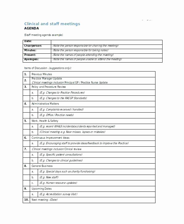 Staff Meeting Minutes Template Doc Lovely Team Meeting Agenda Notes Better Homes and Staff School