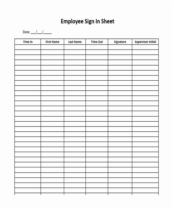 Staff Sign In Sheet Template Fresh 9 Sign In Sheet Templates – Examples In Word Pdf