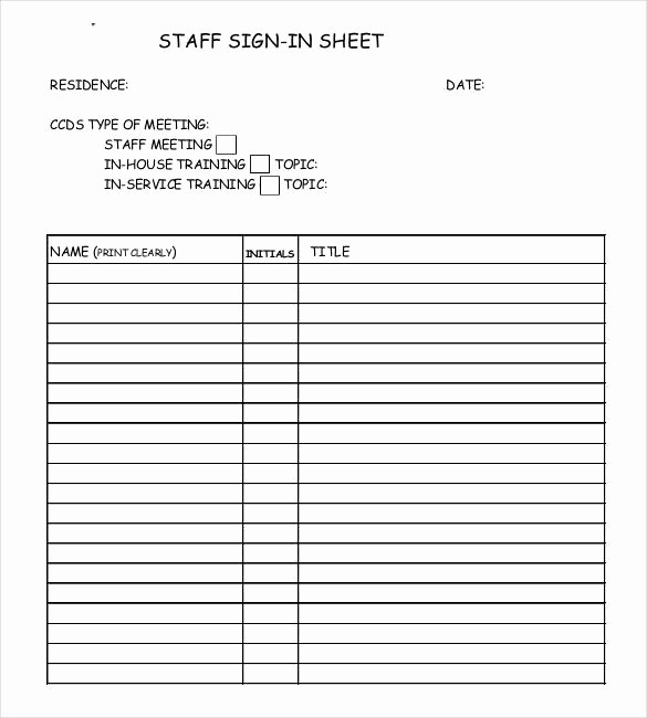 Staff Sign In Sheet Template Inspirational 75 Sign In Sheet Templates Doc Pdf