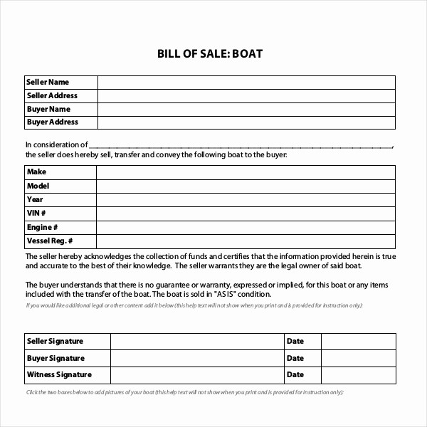 Standard Bill Of Sale form Lovely Sample Boat Bill Of Sale form 15 Free Documents In Pdf Doc