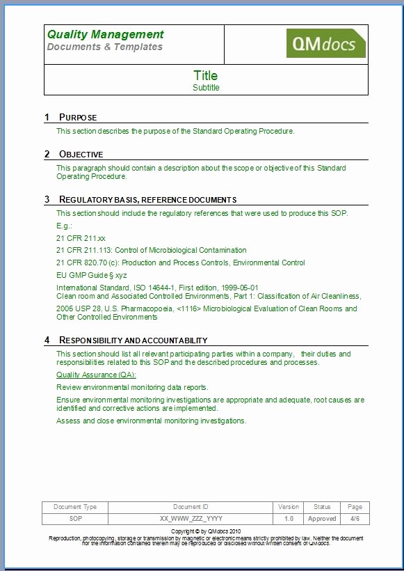 Standard Work Template for Office Awesome Standard Operating Procedure Template sop Template