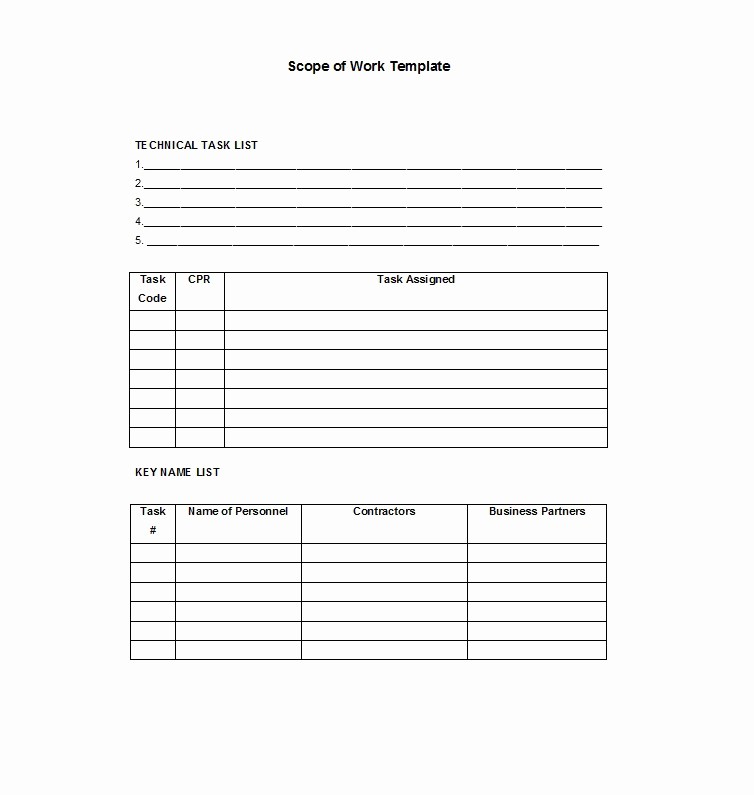Standard Work Template for Office Unique 30 Ready to Use Scope Of Work Templates &amp; Examples