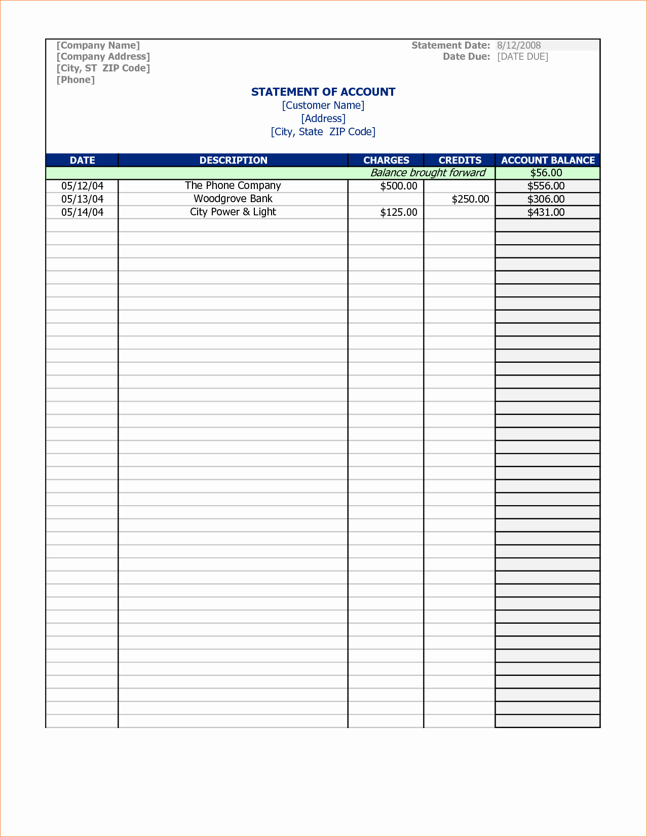 Statement Of Account Template Excel Beautiful 7 Statement Of Account Template