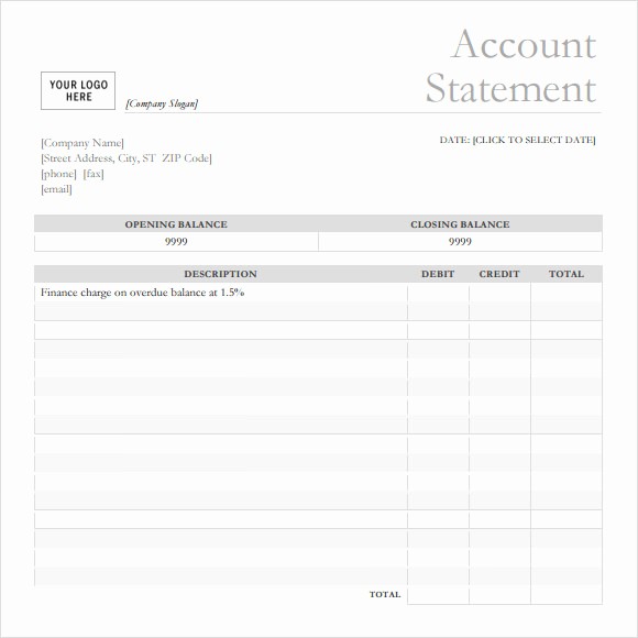 Statement Of Account Template Excel Beautiful Bank Statement 9 Free Samples Examples format