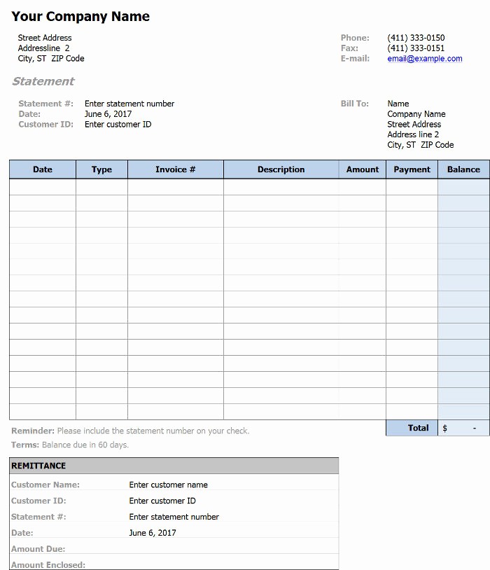 Statement Of Invoices Template Free Awesome Free Billing Statement Templates