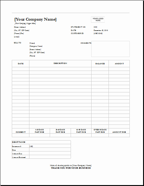 Statement Of Invoices Template Free Elegant 4 Customizable Invoice Templates for Excel