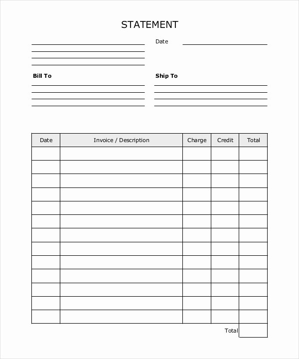 Statement Of Invoices Template Free Inspirational 10 Statement Templates Free Sample Example format