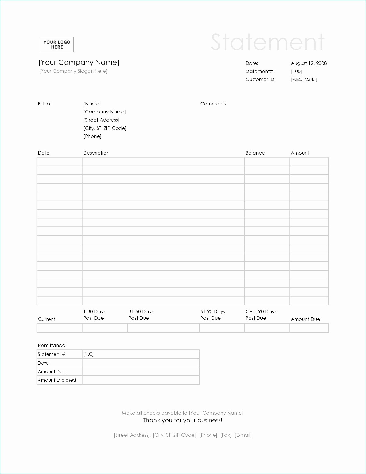 Statement Of Invoices Template Free Inspirational Invoice Statement Templates Clean Bill Statement Template