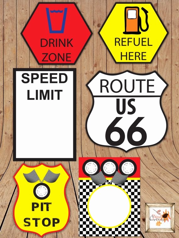 Stop Sign Template Microsoft Word New Race Car themed Printable Party Road Signs In Microsoft Word